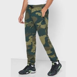 Adidas Originals Green Camo Print Trefoil Logo Jogger Sweatpants